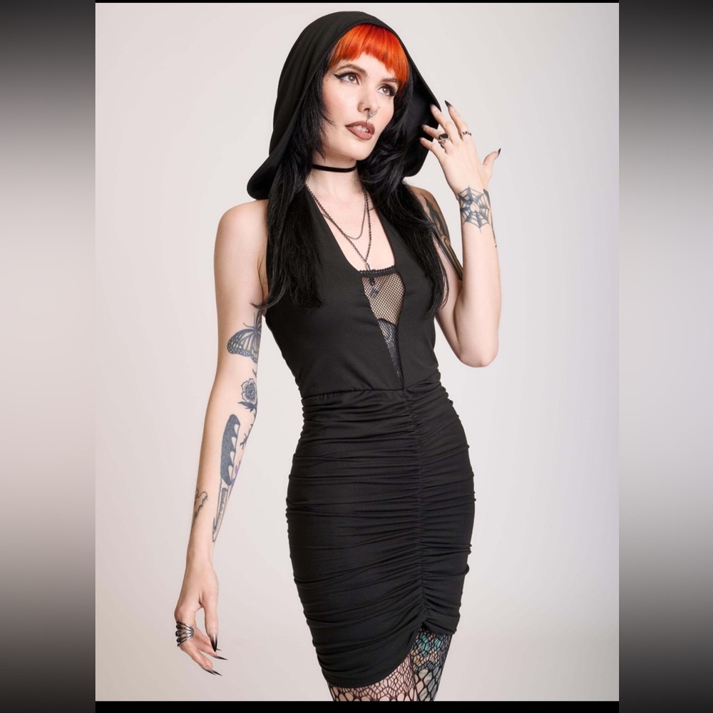 Midnight hour Black Hooded Dress